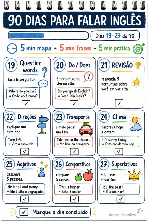 Página do bônus 90 Dias para Falar Inglês
